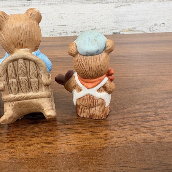 Homco Rocking Chair Bears Papa bear and Grandma Bear and Two Homco Cobble Bears - Picture 9 of 15